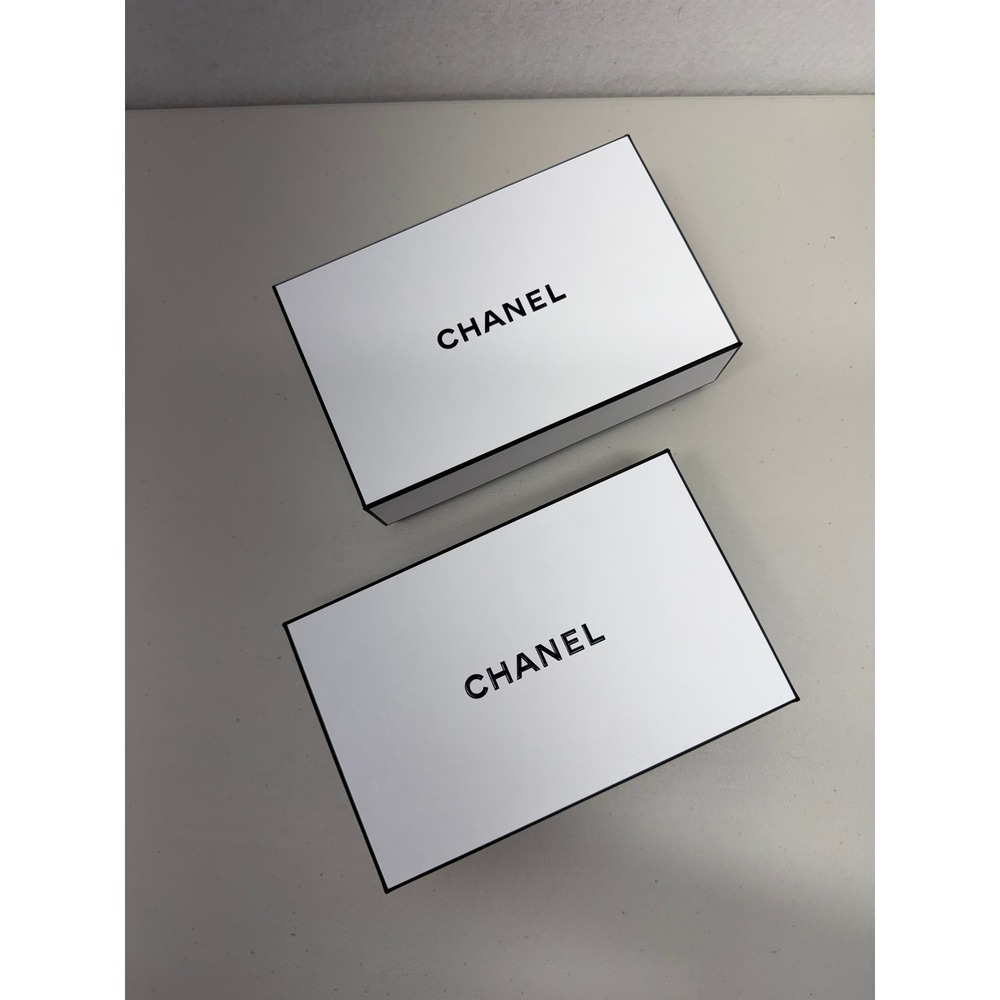 Authentic Chanel White Empty set of 2 Gift Box Packaging Only 8.75 x 5.5 x 2.75